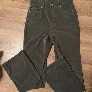 Green corduroy bootcut jeans